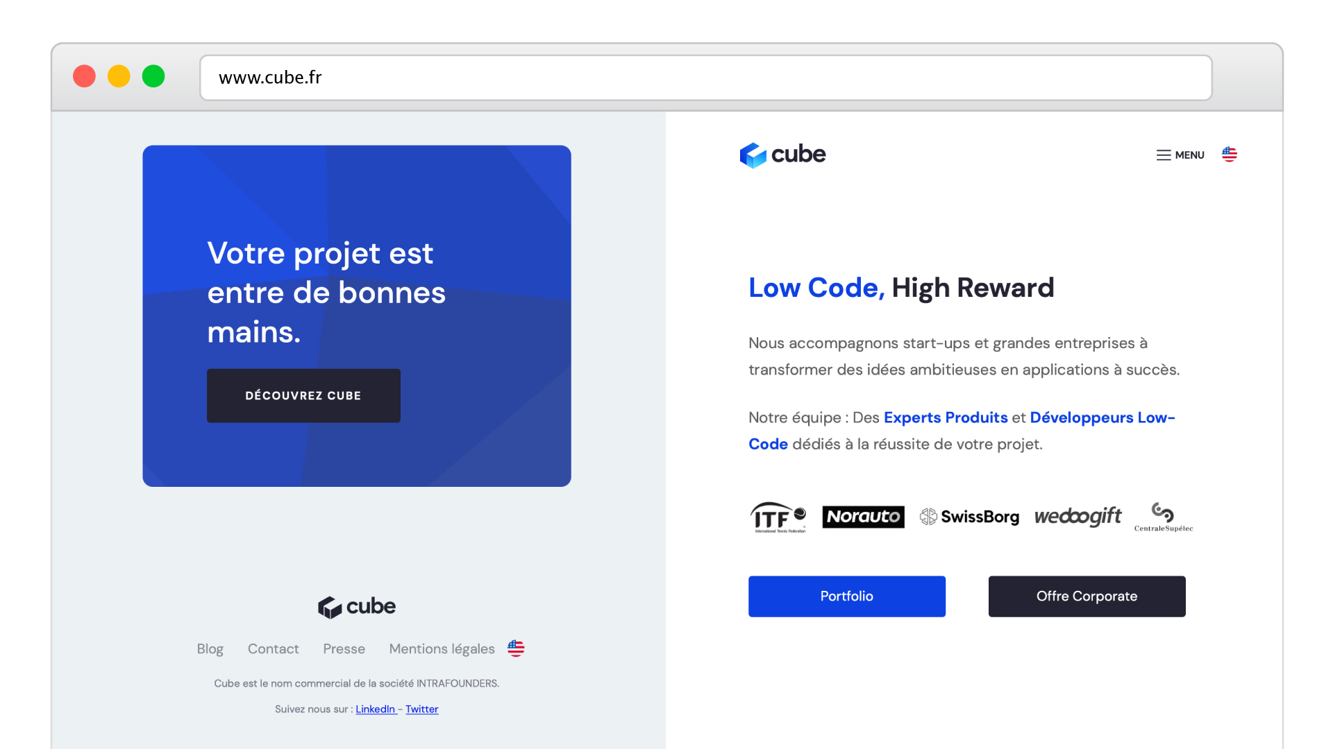 Cube website logo brand identity