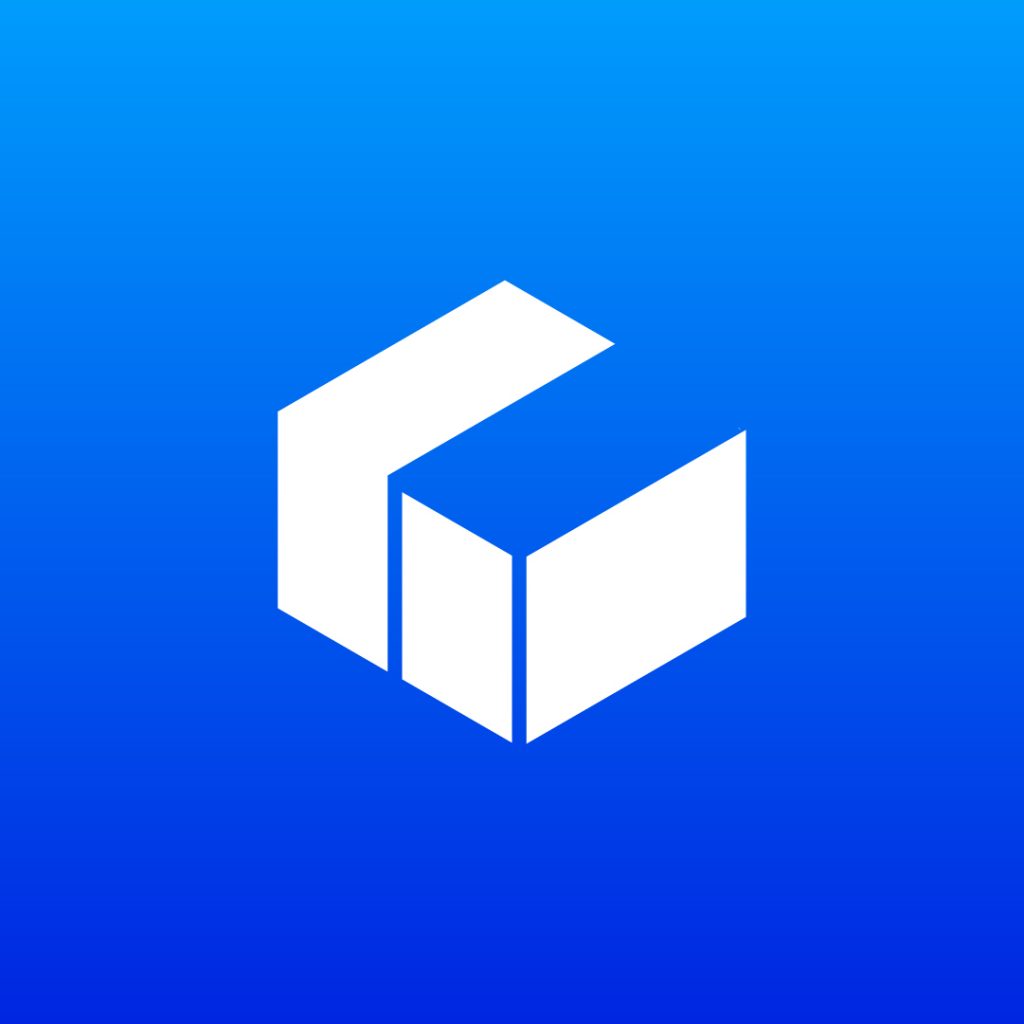 Cube logo secondary solid white